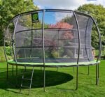 Thorpe Trampoline d'Extérieur Ovale avec Filet 4,57 m