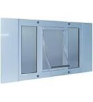 Ideal Pet Products Aluminum Sash Window Pet Door, Adjustable to Fit Window Widths from 33″ to 38″, Large 10-1/2” x 15” Flap Size
