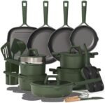 CAROTE 31PCS Pots and Pans Set, Nonstick Cookware Set Kitchen Non Stick Induction Titanium Cookware Non-toxic Granite Cooking set, PFOA Free
