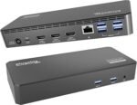 Plugable USB C Triple Display Docking Station | 100W PD, 3x HDMI (1x 4K 30Hz, 2x 1080p 60Hz), 6x USB 5Gbps Ports | Windows, macOS, ChromeOS Compatible – Enhance Productivity with Multi-Monitor Support