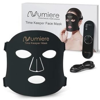 Numiere Time Keeper LED Face Mask – Lightweight, Flexible, and Multi-Wavelength Red, Blue, & Infrared (NIR) LED Contour Technology Wearable Facial Beauty Device for Personal Use and Skincare Routines