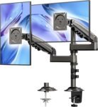HUANUO 17-32 Inch Dual Monitor Stand, Vertical Dual Monitor Mount, Monitor Stand 2 Monitors, Ergonomic Adjustable Tilt/Swivel/Rotate, Weight Max 19.8 lbs, VESA 75/100mm