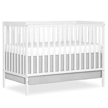Delta Children Essex 4-in-1 Convertible Baby Crib, Bianca White with Natural Legs