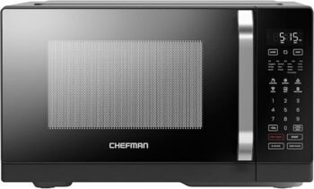 Chefman MicroCrisp Countertop Microwave Oven and Convection Oven, with Integrated Crisper, Guided Touchscreen Interface, 10 Power Levels, Mute Function, and Eco Mode, 1800W and 0.8 Cu. Ft. – Black