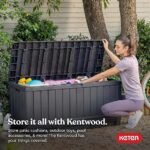 PatioZen 100 Gallon Resin Deck Box, Lockable Patio Outdoor Storage Box for Furniture, Garden Tools and Tools Storage, Waterproof Outside Storage Boxes – Black