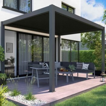 Pergola bioclimatique motorisée adossée