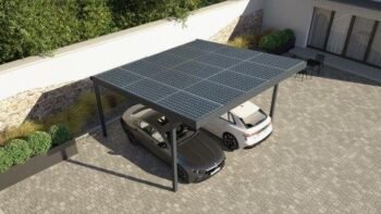 4M Abri Métallique Carport Monopente Spécial Panneaux Solaires 36m² de 6 Mètres Par 6 Mètres