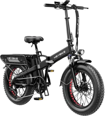 Heybike Fat Tire Mountain Electric Bikes, 1200 W, 45 Miles, 1~3 Pedal Assist, Greys