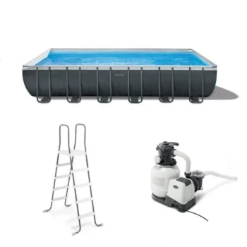 Intex 24′ x 12′ x 52″ Ultra XTR Rectangular Frame Swimming Pool Set + Pumps