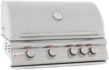 Blaze 32 Inch 4-Burner LTE Gas Grills with Rear Burner and Built-in Lighting System