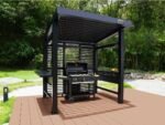 Dancover Pergola San Juan pour barbecue avec parois et côtés à lames