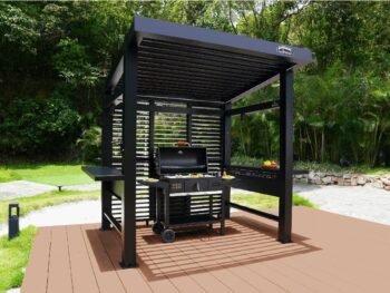 Dancover Pergola San Juan pour barbecue avec parois et côtés à lames
