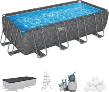 Bestway APX 365 18′ x 9′ x 52″ Rectangular Above Ground Swimming Pools