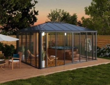 Canopia Tonnelle de jardin fermée Ledro Gris