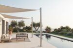 Maanta® Mât Voile d'Ombrage + Fixations Murales Anthracite Alu Simple