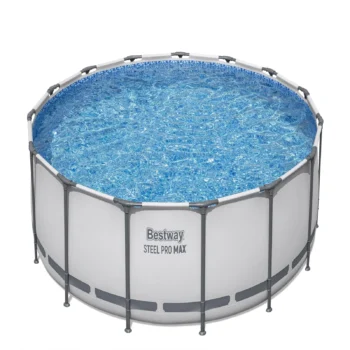 Bestway Steel Pro MAX 10 Foot x 30 Inch Round Metal Frame Above Ground Outdoor Backyard Swimming Pool Set with 330 GPH Filter Pumps