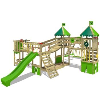 FATMOOSE Aire de jeux XXL FunnyFortress Free avec toboggan balançoire