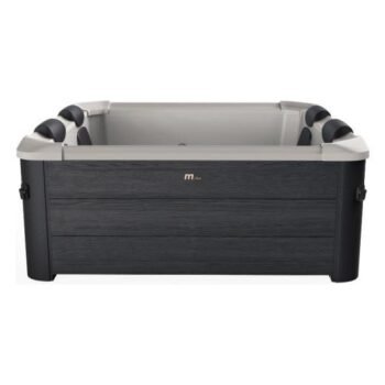 Spa rigide OSLO Mspa 6 personnes gris. 4 coussins. bâche incluse. hydromassages système