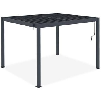 Cazeboo Pergola bioclimatique autoportée PIANA 3x2,5m Aluminium Gris