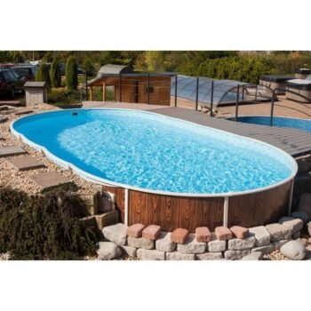 Piscine semi-enterrée et enterrée Azuro en acier 9,1 x 4,6 x 1,2 m